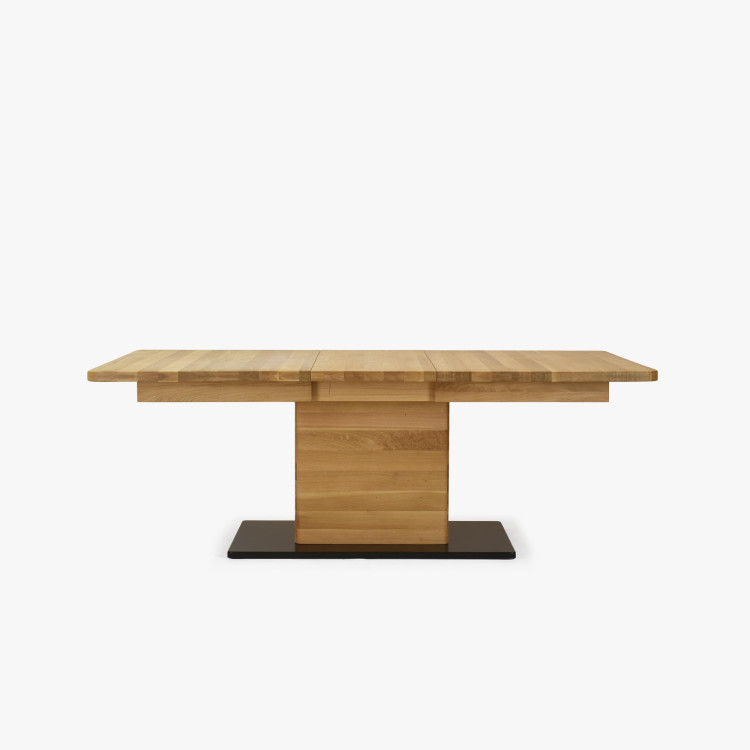 Tölgyfa kihúzható egylábú étkezőasztal