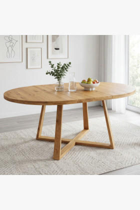 Kerek bővíthető tölgyfa asztal ø120 2