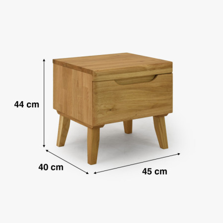 Éjjeli szekrény tölgy lábakkal, Praha