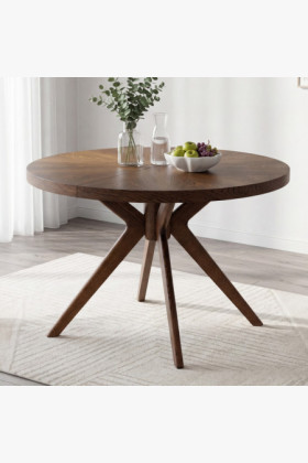 Designos kerek bővíthető étkezőasztal 100 cm dió színben