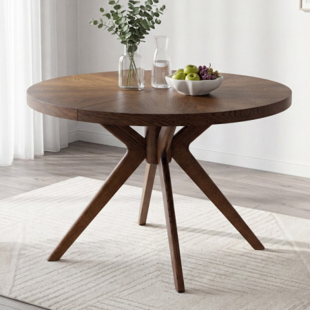 Designos kerek bővíthető étkezőasztal 100 cm dió színben