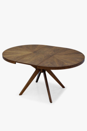 Designos kerek bővíthető étkezőasztal 100 cm dió színben 2