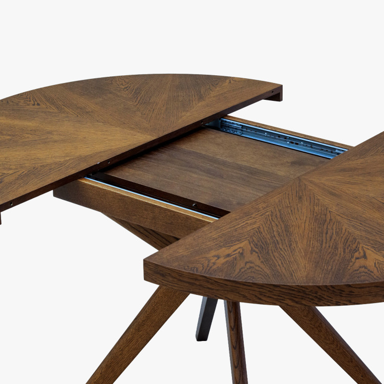 Designos kerek bővíthető étkezőasztal 100 cm dió színben