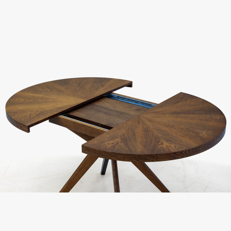 Designos kerek bővíthető étkezőasztal 100 cm dió színben