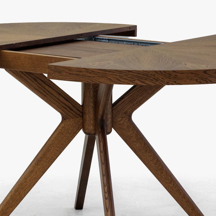 Designos kerek bővíthető étkezőasztal 100 cm dió színben