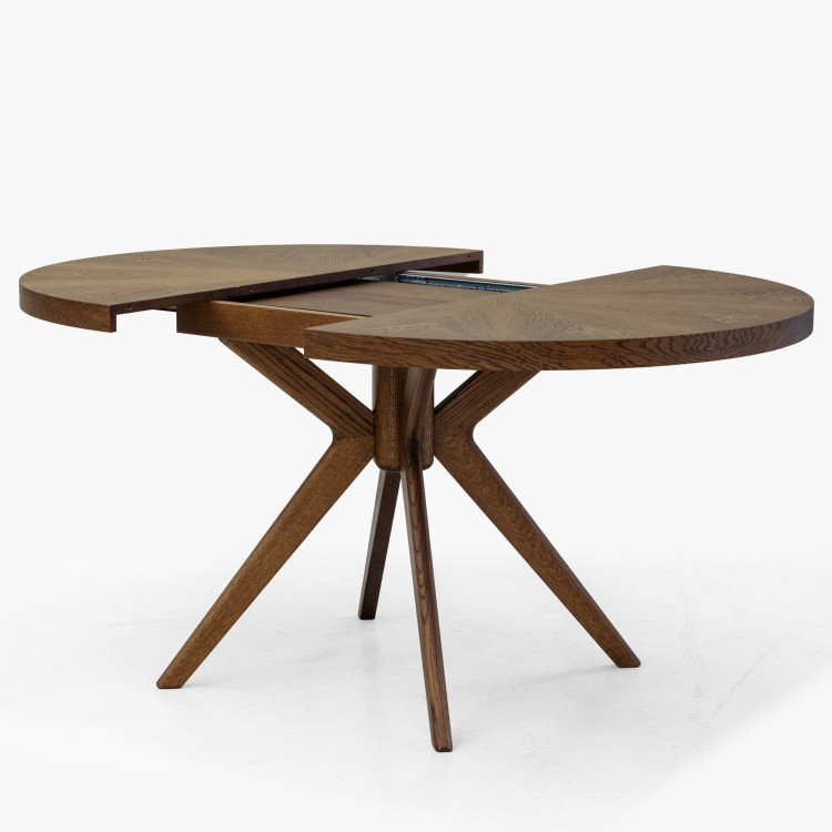 Designos kerek bővíthető étkezőasztal 100 cm dió színben