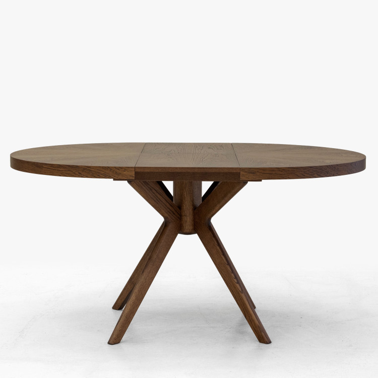 Designos kerek bővíthető étkezőasztal 100 cm dió színben