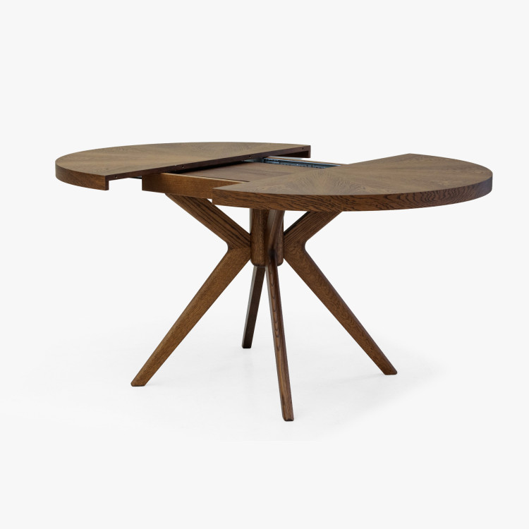 Designos kerek bővíthető étkezőasztal 100 cm dió színben