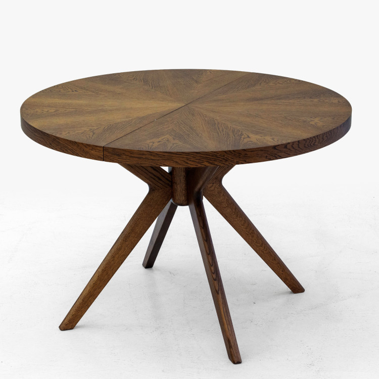 Designos kerek bővíthető étkezőasztal 100 cm dió színben