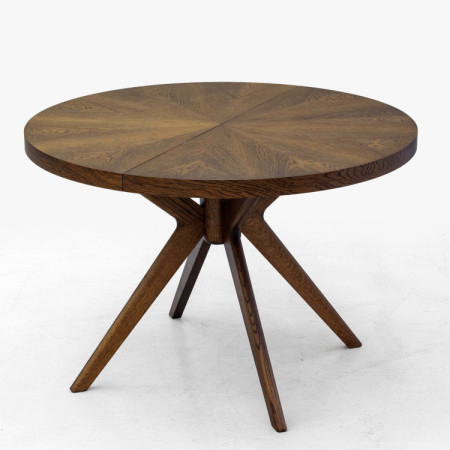 Designos kerek bővíthető étkezőasztal 100 cm dió színben