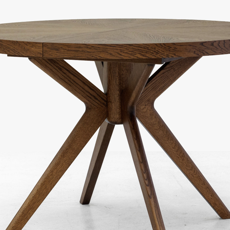 Designos kerek bővíthető étkezőasztal 100 cm dió színben