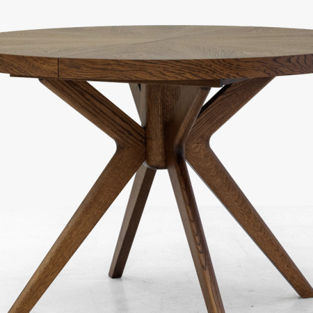 Designos kerek bővíthető étkezőasztal 100 cm dió színben