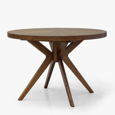 Designos kerek bővíthető étkezőasztal 100 cm dió színben