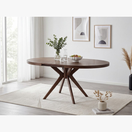 Designos kerek bővíthető étkezőasztal 100 cm dió színben