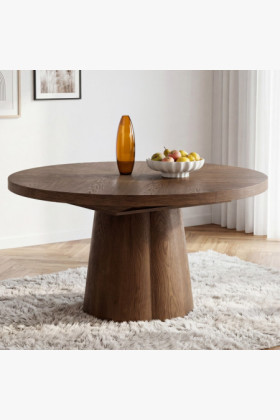 Designos kerek bővíthető asztal 130 cm dió színben