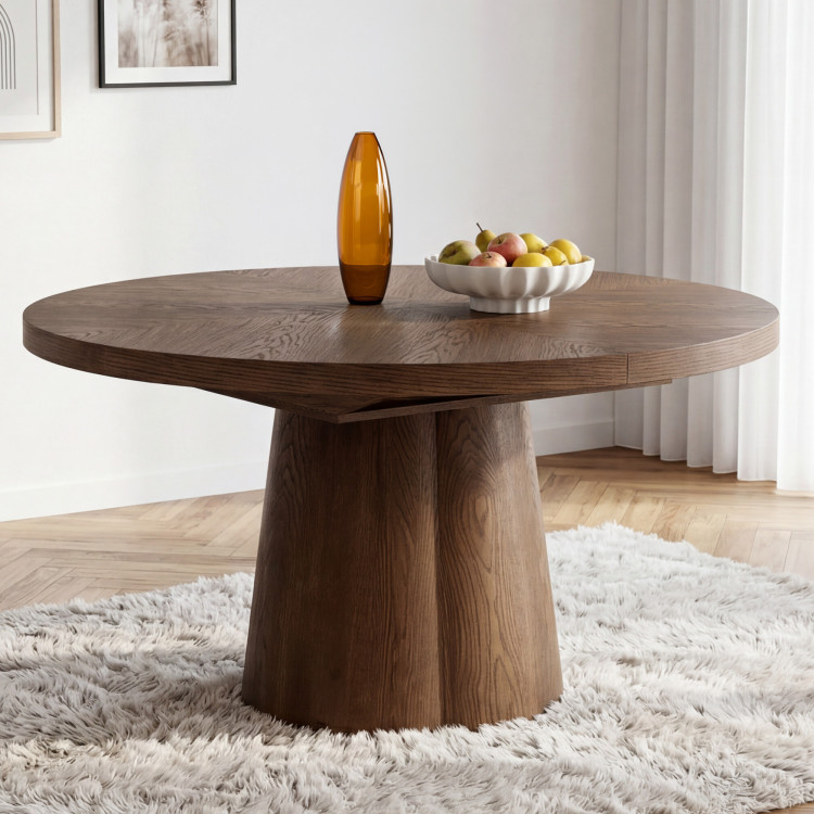 Designos kerek bővíthető asztal 130 cm dió színben