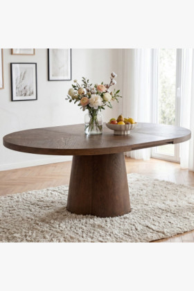 Designos kerek bővíthető asztal 130 cm dió színben 2