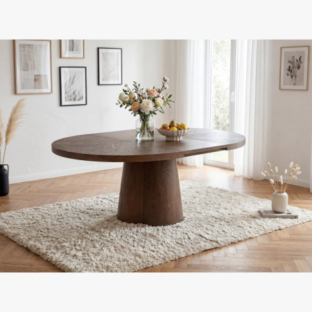 Designos kerek bővíthető asztal 130 cm dió színben