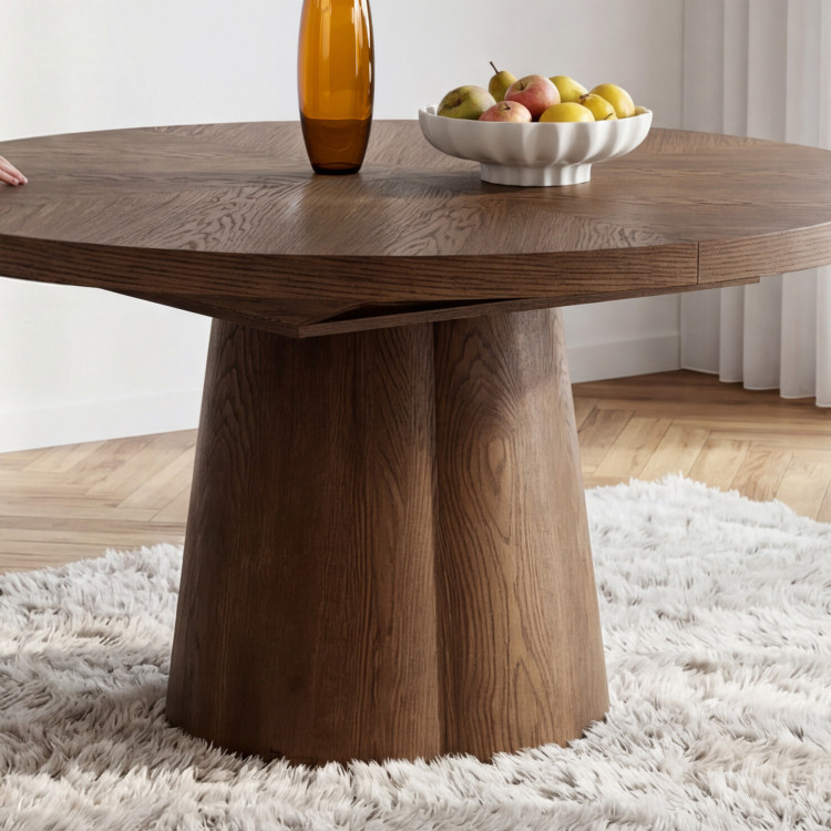 Designos kerek bővíthető asztal 130 cm dió színben