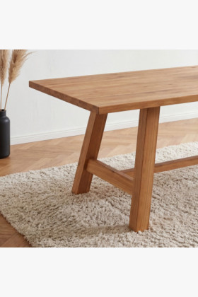 Tölgyfa étkezőasztal 220 x 100 cm téglalap alakú 2