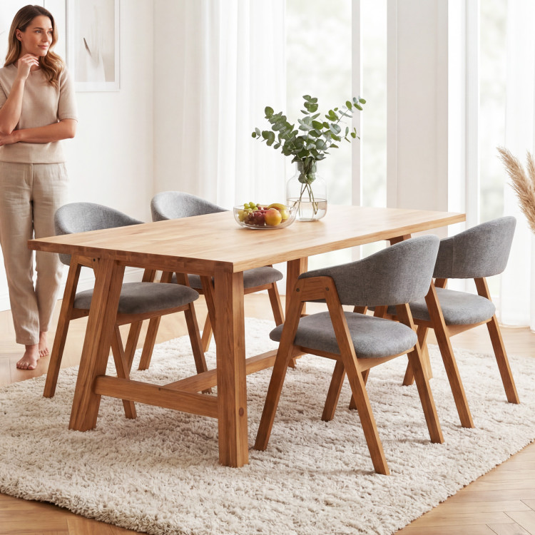 Tölgyfa étkezőasztal 220 x 100 cm téglalap alakú