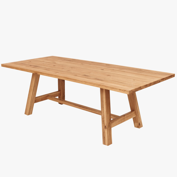 Tölgyfa étkezőasztal 220 x 100 cm téglalap alakú