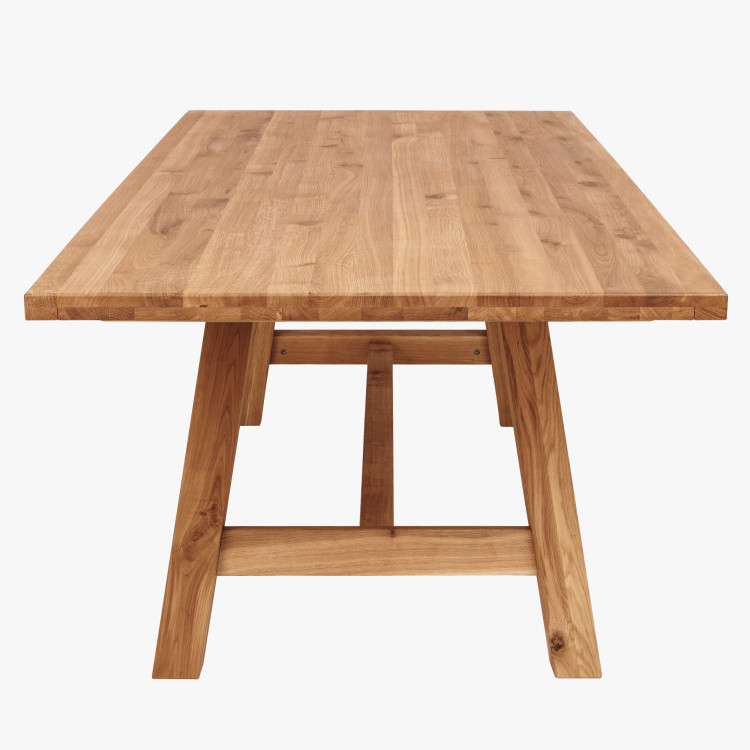 Tölgyfa étkezőasztal 220 x 100 cm téglalap alakú