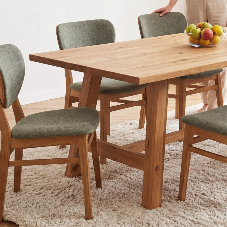 Tölgyfa étkezőasztal 220 x 100 cm téglalap alakú