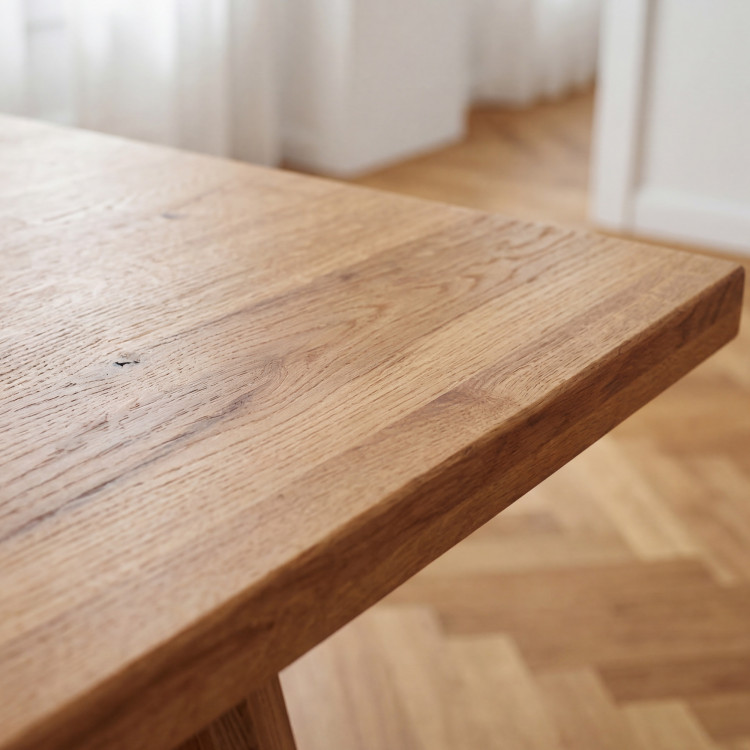 Tölgyfa étkezőasztal 220 x 100 cm téglalap alakú