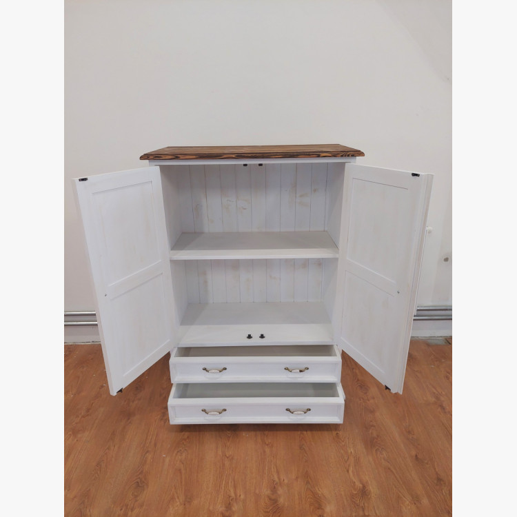 Komód provence-i stílusban – fehér patina (bemutató darab, outlet)