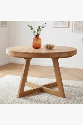 Tölgyfa kihúzható étkezőasztal Valencia 120–200 cm