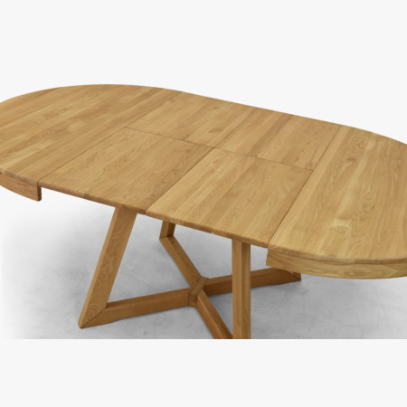 Tölgyfa kihúzható étkezőasztal Valencia 120–200 cm