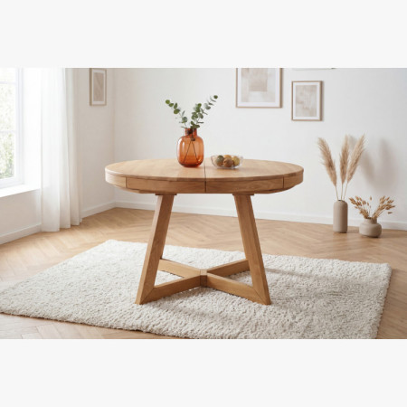 Tölgyfa kihúzható étkezőasztal Valencia 120–200 cm