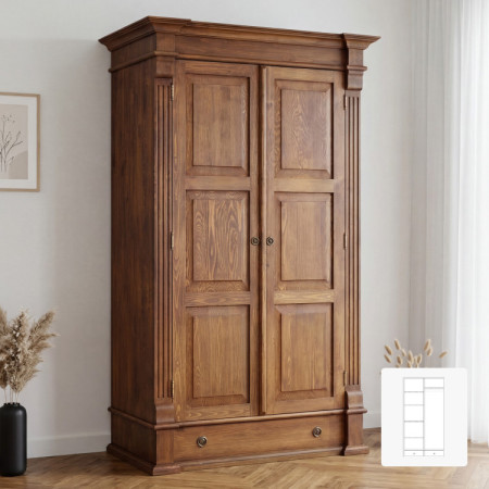 GARDRÓB SZEKRÉNY PRESTIGE (D-SAW-67 C) BARNA LAKK