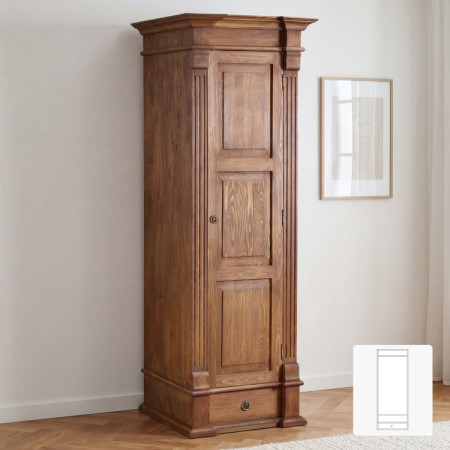 GARDRÓBSZEKRÉNY PRESTIGE (D-SAW-66A) BARNA LAKK