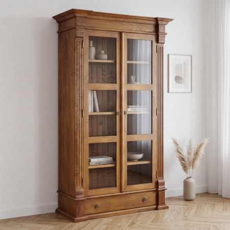 KÖNYVSZEKRÉNY AJTÓKKAL PRESTIGE , BARNA LAKK