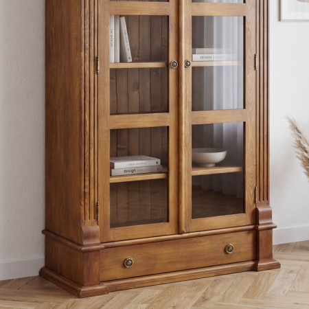 KÖNYVSZEKRÉNY AJTÓKKAL PRESTIGE , BARNA LAKK