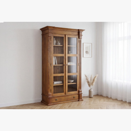 KÖNYVSZEKRÉNY AJTÓKKAL PRESTIGE , BARNA LAKK