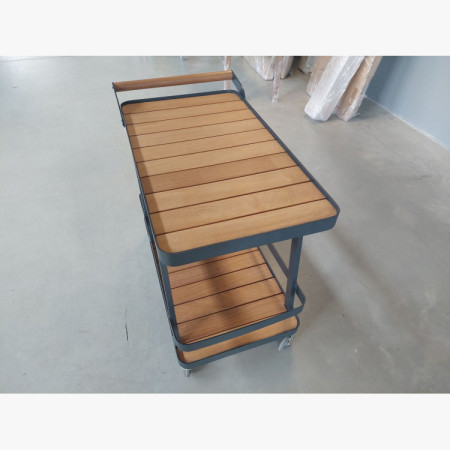 Luxus kerti tálalóasztal – alumínium és fa (bemutató darab, outlet)