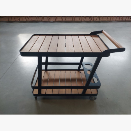 Luxus kerti tálalóasztal – alumínium és fa (bemutató darab, outlet)