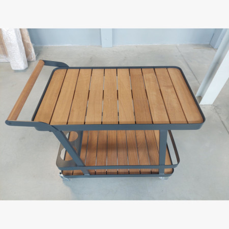 Luxus kerti tálalóasztal – alumínium és fa (bemutató darab, outlet)