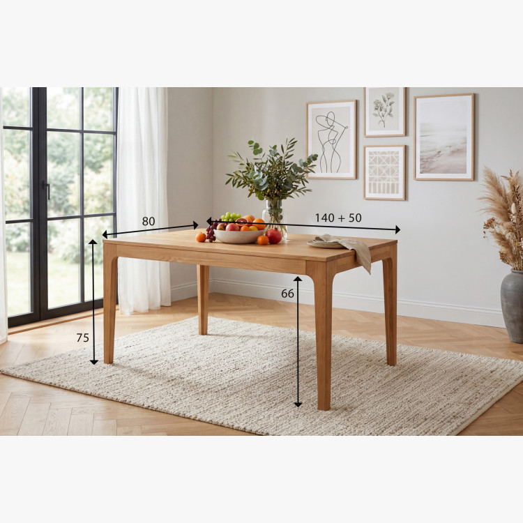 Kihúzható fa asztal - tölgy 140-190 cm