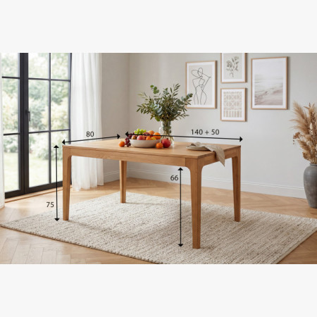 Kihúzható fa asztal - tölgy 140-190 cm