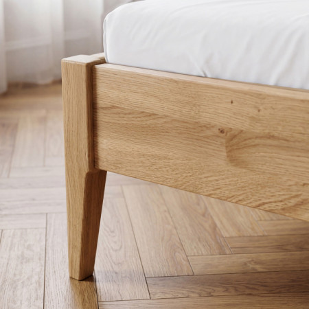 Franciaágy tölgy lábakkal 180 x 200 cm, Szövetes fejtámla