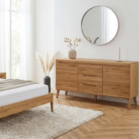 Franciaágy tölgy lábakkal 180 x 200 cm, Szövetes fejtámla