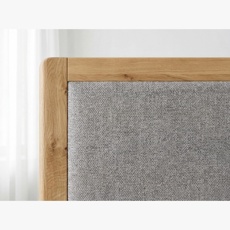 Franciaágy tölgy lábakkal 180 x 200 cm, Szövetes fejtámla