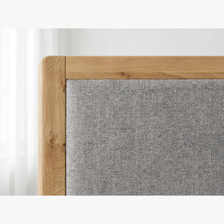 Franciaágy tölgy lábakkal 180 x 200 cm, Szövetes fejtámla