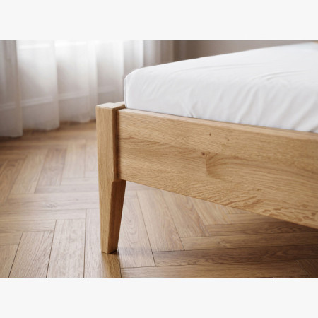 Franciaágy tölgy lábakkal 180 x 200 cm, Szövetes fejtámla