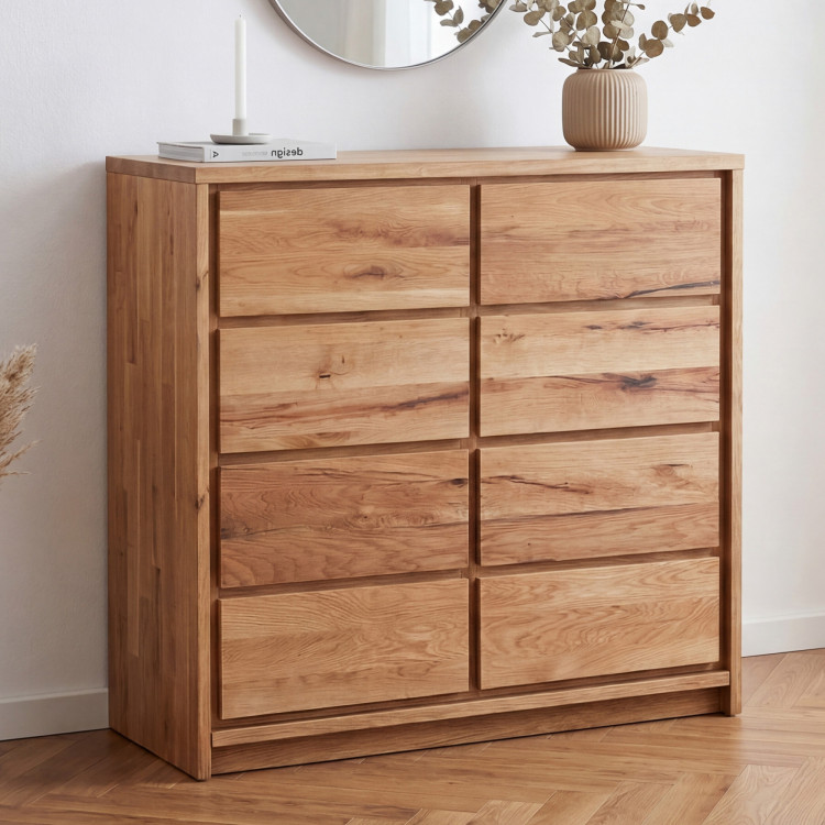 Tömör tölgyfa komód tölgyből – szélesség 88,5 cm, magasság 97,5 cm