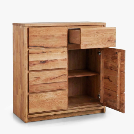 Tömör tölgyfa komód tölgyből – szélesség 88,5 cm, magasság 97,5 cm